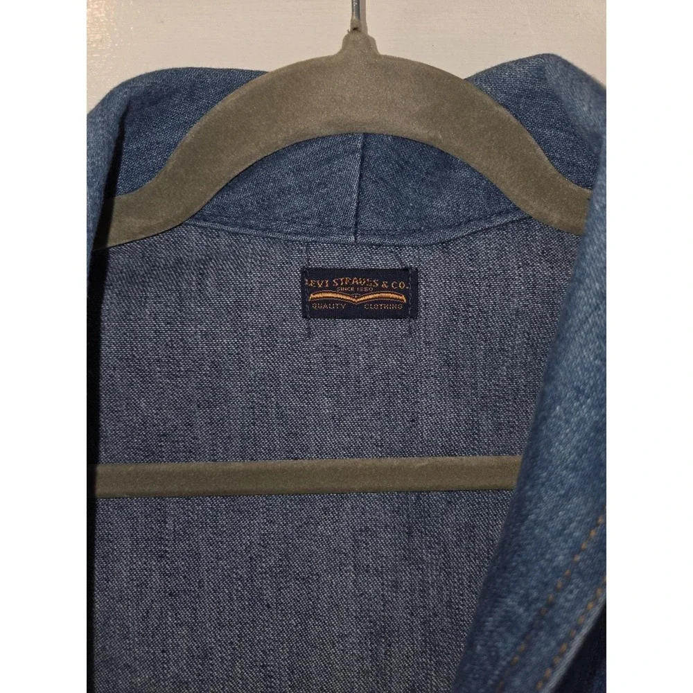 Vintage 70's Levi's Open Denim Vest.  Orange Tab. 46